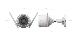 [H3C2K] CAMARA IP, EZVIZ , EXTERNA, 2K, 3 MP, WIFI, 2.8 MM, MIC, DEFENSA C/LUZ Y SIRENA, COLOR DE NOCHE, DETEC. HUMANOS, SLOT SD, IR 30MT (CS-H3c-R100-1K3WKFL)