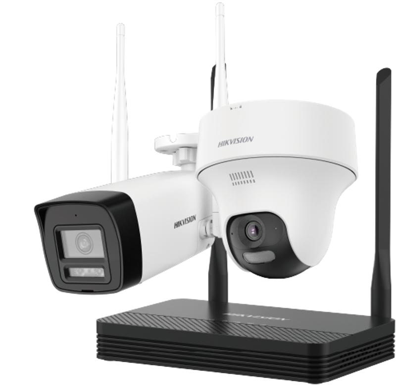 KIT WIFI HIKVISION EASYLINK (NKS424W02H) 4 MEGAS, SE COMPONE DE  NVS (DS-7104NI-S1/W/KIT) + BULLET (DS-2CV1043G2-LIDWF) + TURRET PT (DS-2CV1F43G2-LIDWF),INCLUYE FUENTES, *OPCIONAL: TARJETA MICROSD