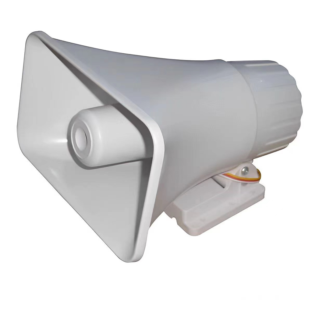 SIRENA EXTERIOR (TIPO NAUTICA), 120dB, BLANCA, 30 WATTS, ALTA POTENCIA