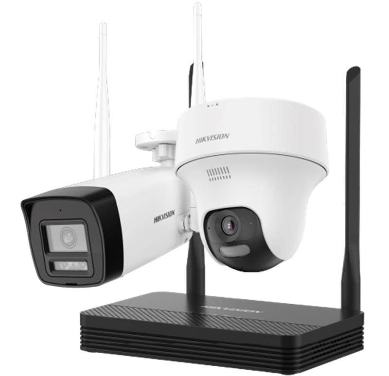 KIT WIFI HIKVISION EASYLINK (NKS422W02H) 2 MEGAS, SE COMPONE DE  NVS (DS-7104NI-S1/W/KIT) + BULLET (DS-2CV1023G2-LIDWF) + TURRET PT (DS-2CV1F23G2-LIDWF),INCLUYE FUENTES, *OPCIONAL: TARJETA MICROSD