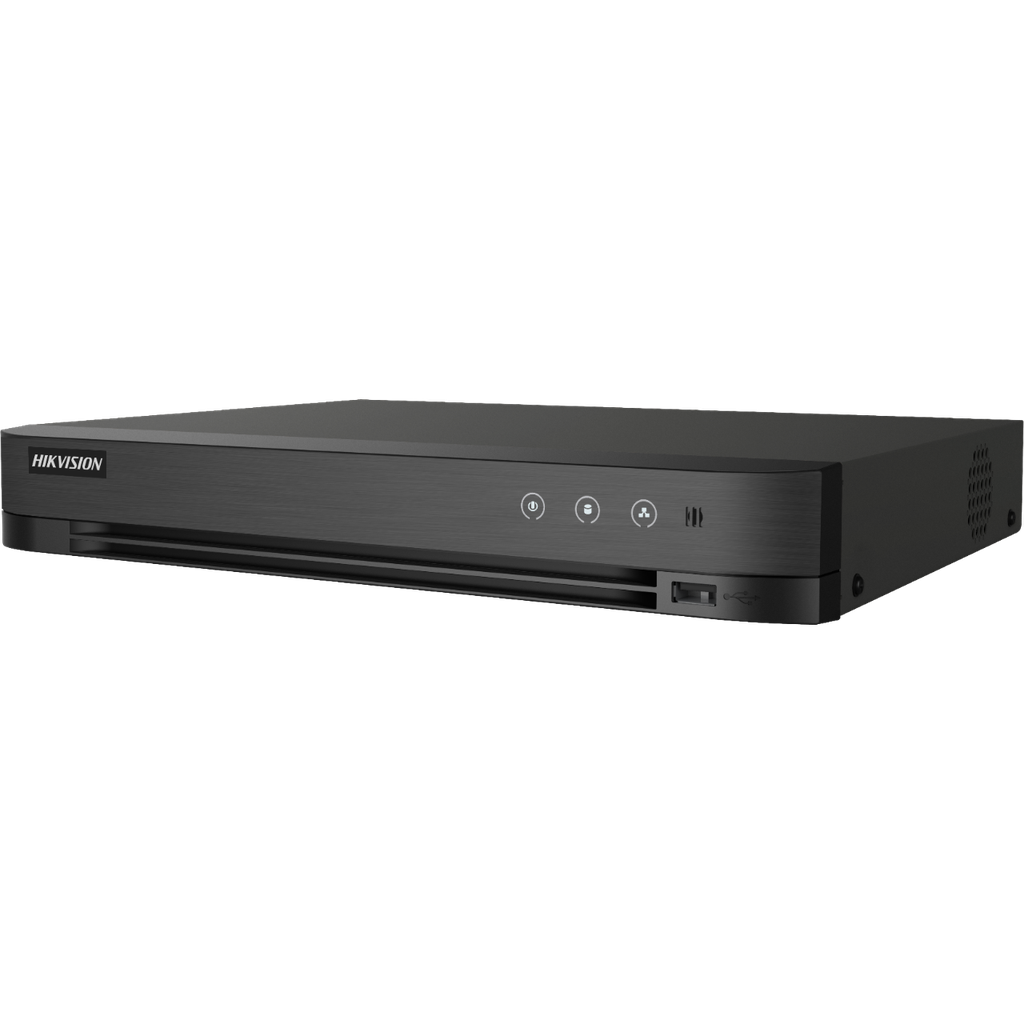 DVR HIKVISION ACUSENSE, 16 CH + 8 IP, 4MP , RECONOCIMIENTO ROSTROS, INTRUSION, DETEC. HUMANO, SOPORTA 2 HDD