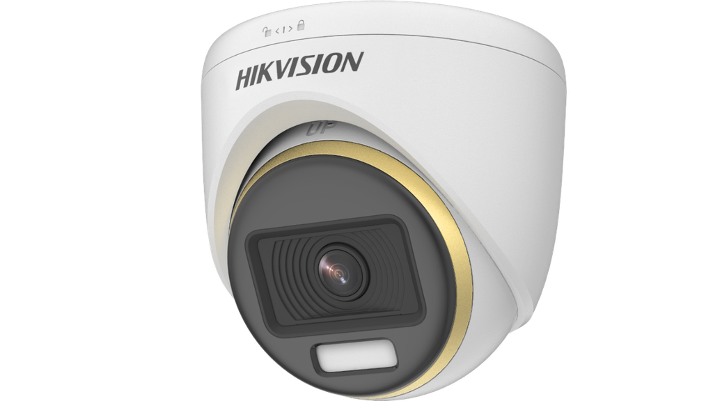 CAMARA HIKVISION, TURRET, COLORVU, 2MP, 2.8MM, LUZ BLANCA  20M, METAL, MIC AUDIO POR COAXIAL
