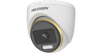 CAMARA HIKVISION, TURRET, COLORVU, 2MP, 2.8MM, LUZ BLANCA  20M, METAL, MIC AUDIO POR COAXIAL