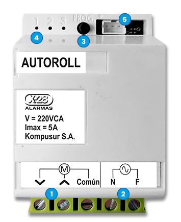 [AUTOROLL + T3 W AR] EL AUTOROLL ES UN DISPOSITIVO CAPAZ DE CONTROLAR UN MOTOR DE CORTINA DE HASTA 5 AMPERES DESDE PANEL INALÁMBRICO T3 W AR, EL CUAL ESTÁ INCLUIDO.