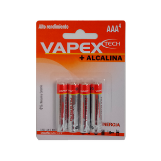 PILAS ALCALINAS AAA 1.5V VAPEX, BLISTER X 4