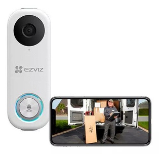 VIDEOPORTERO EZVIZ DB1Pro, 1 TIMBRE , 5MP, WIFI, 180 GRADOS, 16 VCA a 24 VCA (NO INCLUYE TRAFO) (CS-DB1-B0-1J5W2FR)