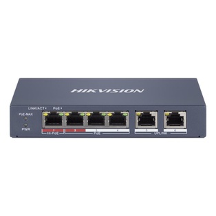 SWITCH HIKVISION POE DE 4 PUERTOS, MAS 2 PUERTO RJ45,  MONITOREABLE