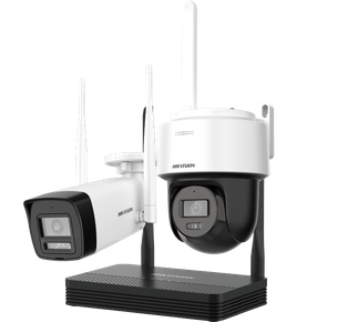 KIT WIFI HIKVISION EASYLINK (NKS424W03H) 4 MEGAS, SE COMPONE DE  NVS (DS-7104NI-S1/W/KIT) + BULLET (DS-2CV1043G2-LIDWF) + DOMO PT (DS-2DE2C400MWG/W-KIT),INCLUYE FUENTES, *OPCIONAL: TARJETA MICROSD